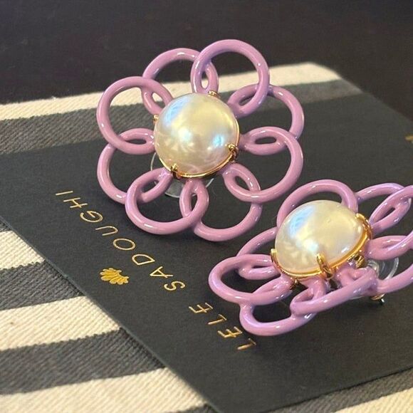 New! $125 Lele Sadoughi Marigold Button Earrings - Picture 7 of 9